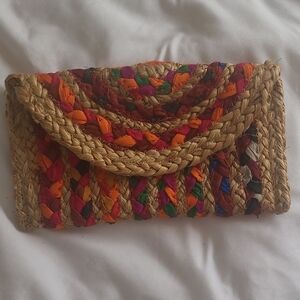 Multicolor Woven Clutch